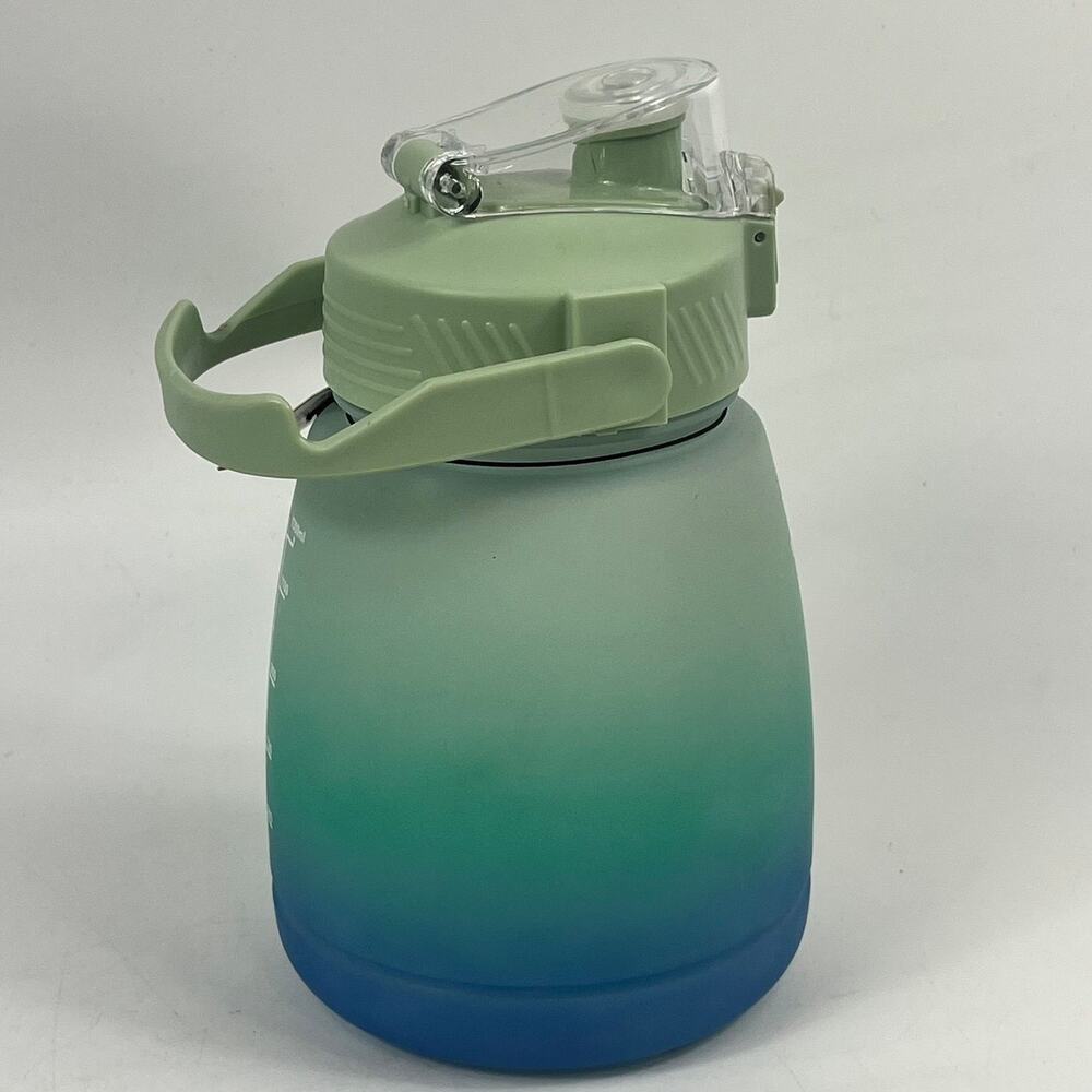 Mayim Water Bottle Jug Motivational Time Marker 1300ml 44 oz Green Blue Ombre - Picture 4 of 7